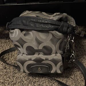 Coach Gray and Black Patterned Bag